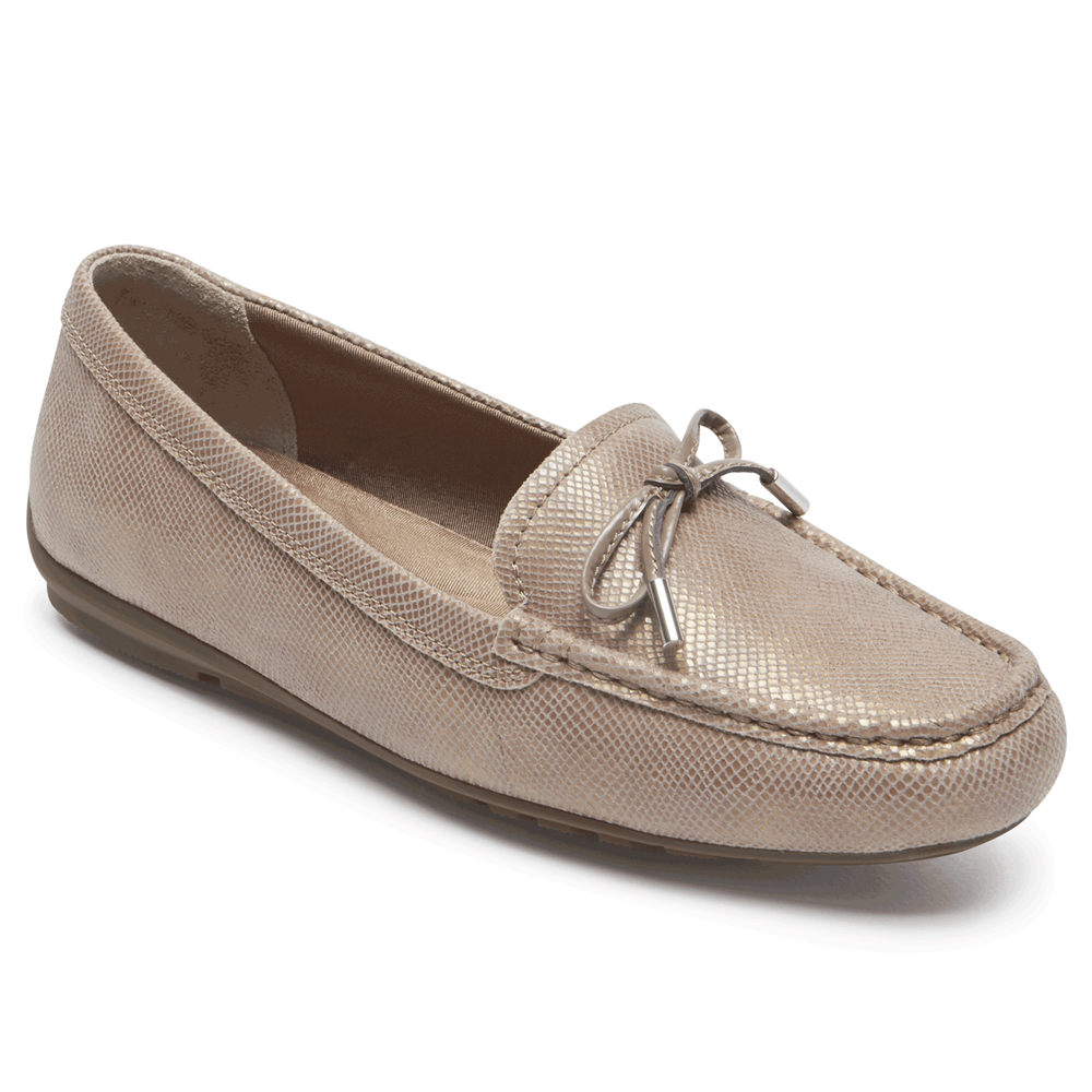 Rockport Womens Ballet Beige - Total Motion Driving Moc - UK 815-GLCEBV